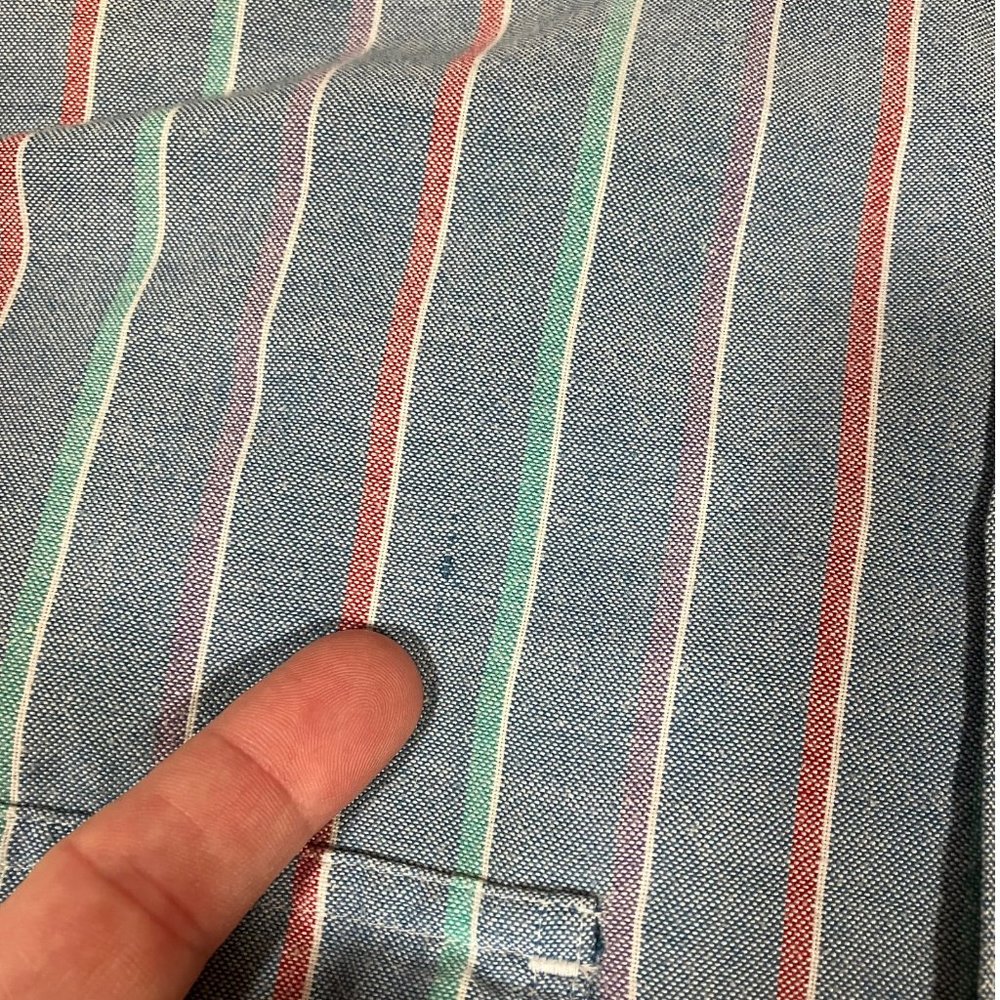 Vintage Levi's San Francisco Shirt Adult L Blue Striped button Down Men's - Picture 4 of 7